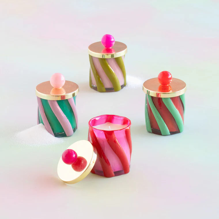 Bellerina Candle Couturier, Holiday Swirl Lidded S