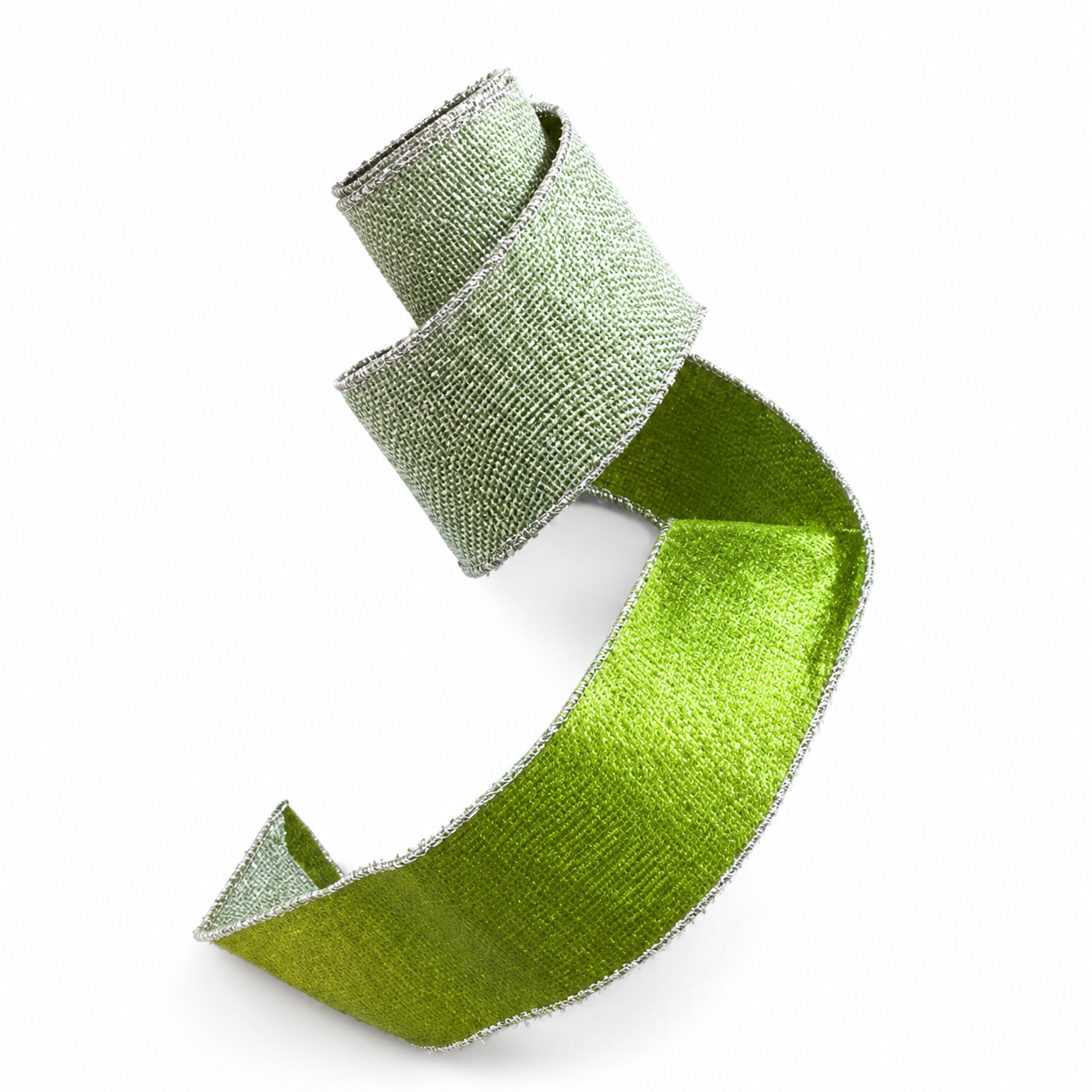 Metallic Dupion Apple/Silver Net Overlay-4x10yd Ribbon