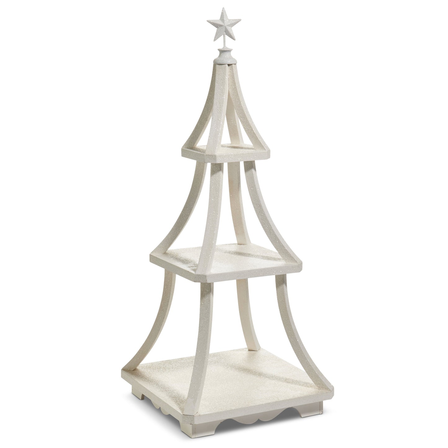 27.5" White Tiered Display Tree