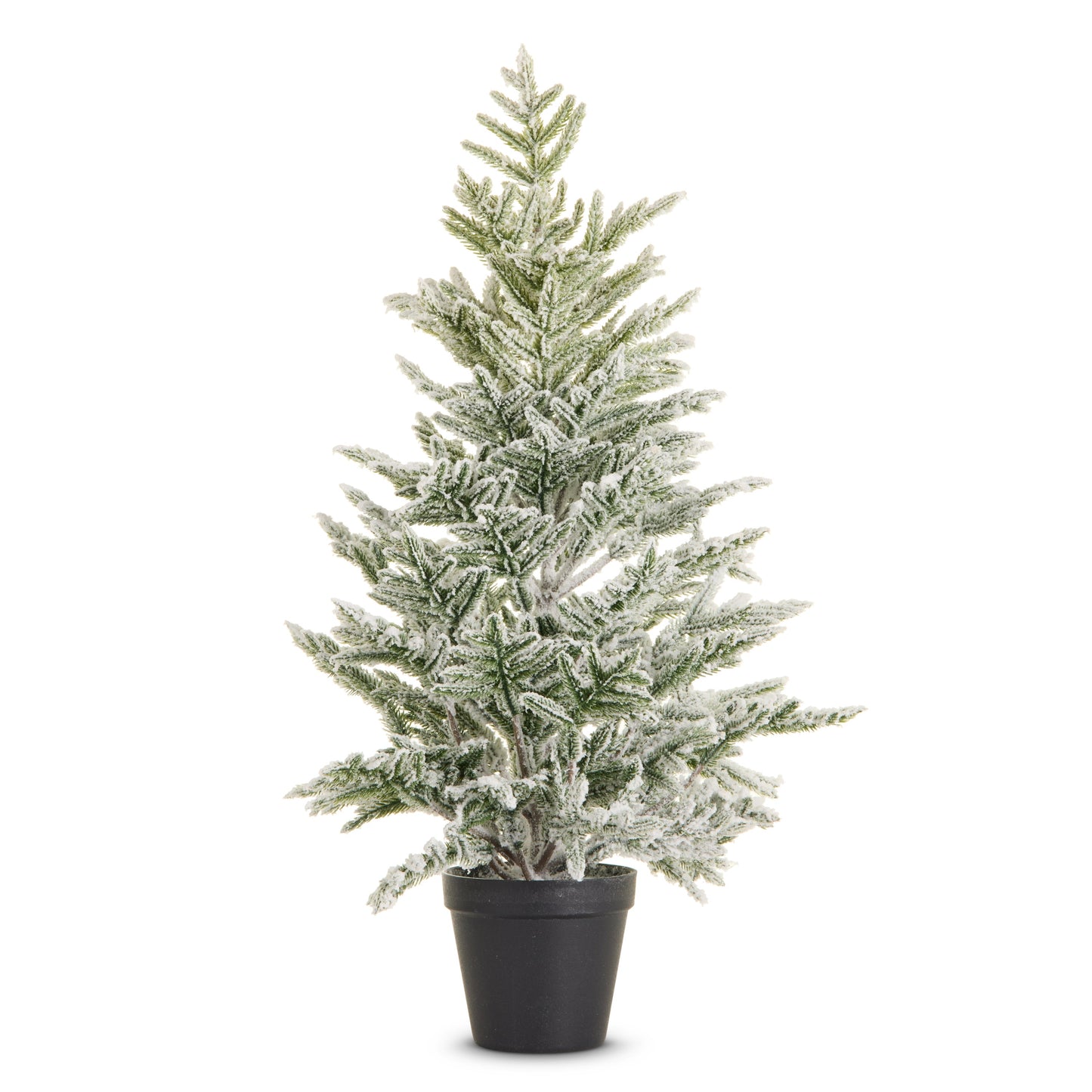 24" Potted Flocked Pine Tree
