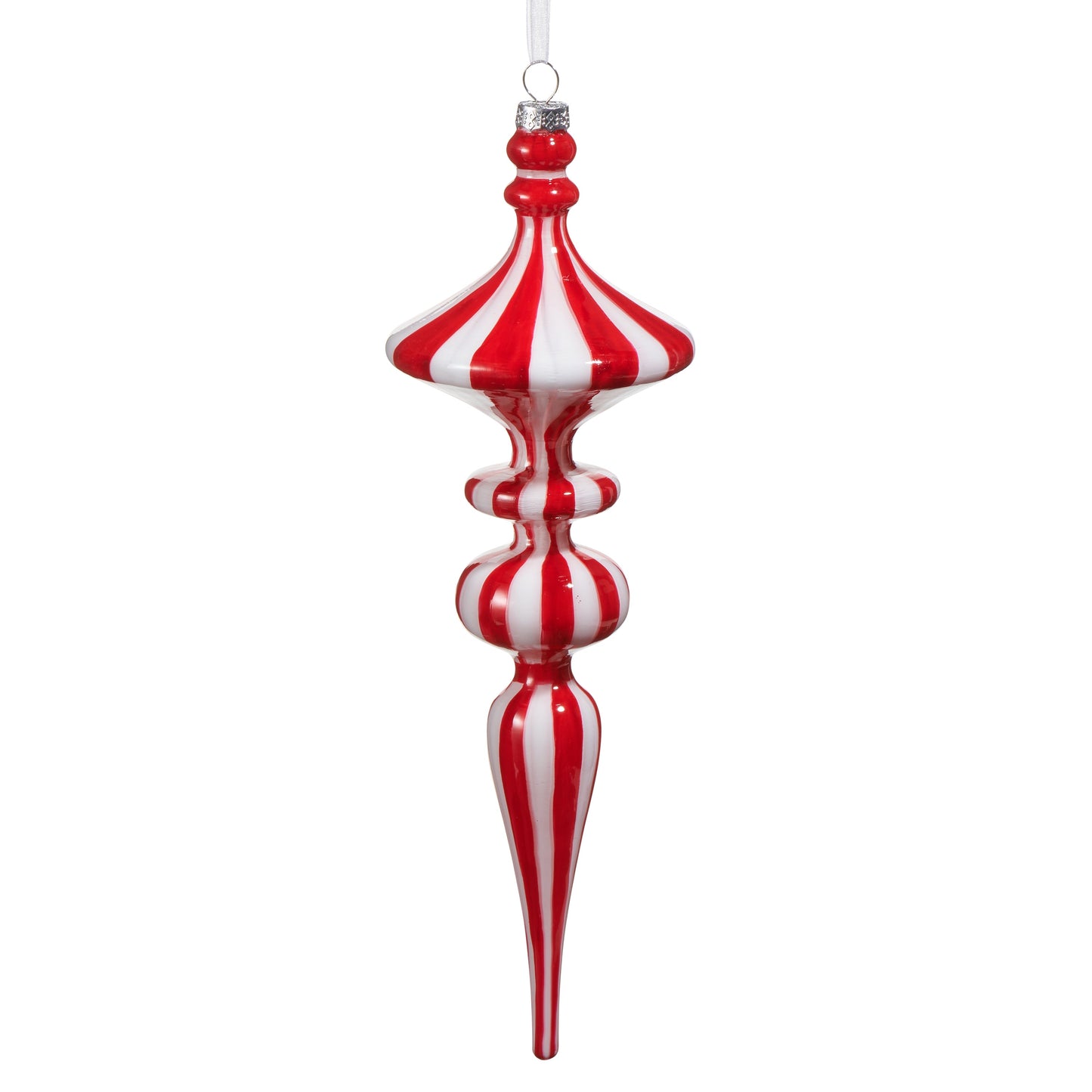 11.5" Striped Finial Ornament