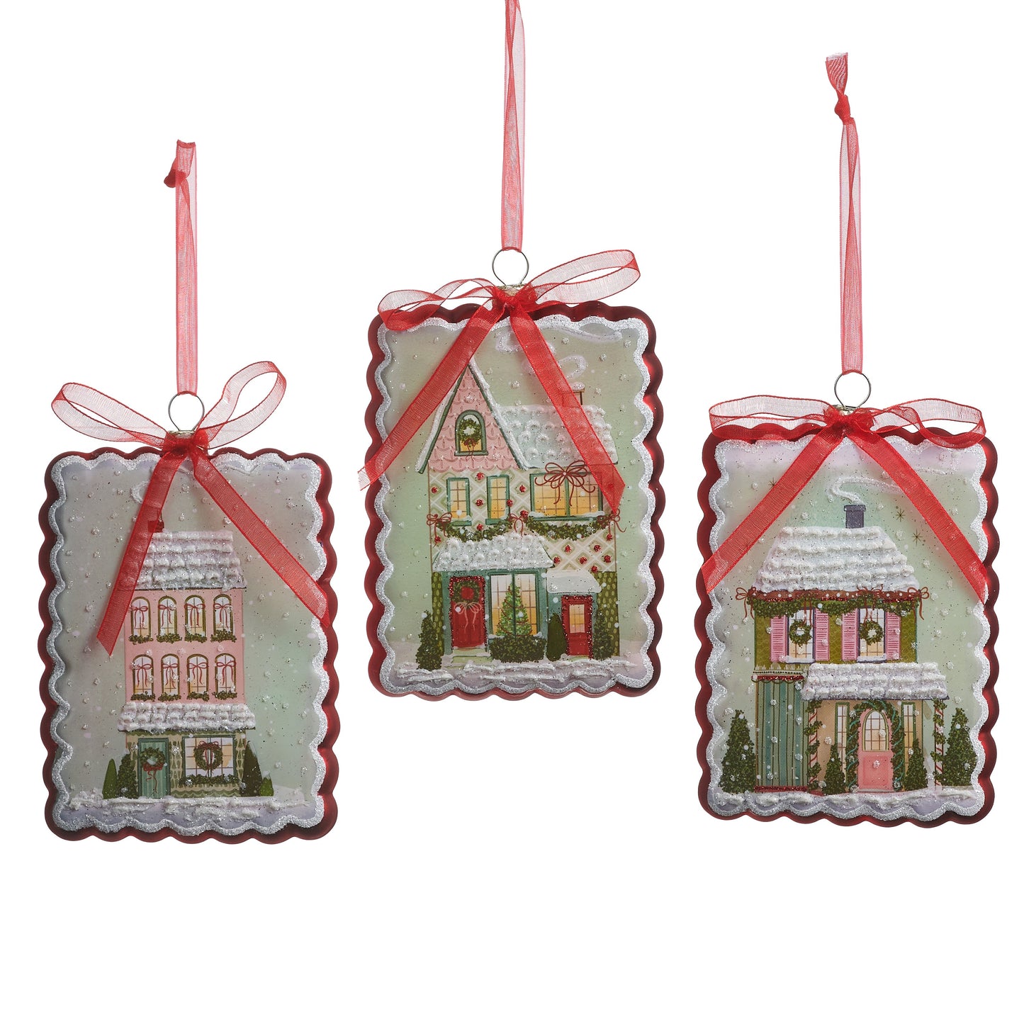 5" Snowflake Lane Rectangle Ornament