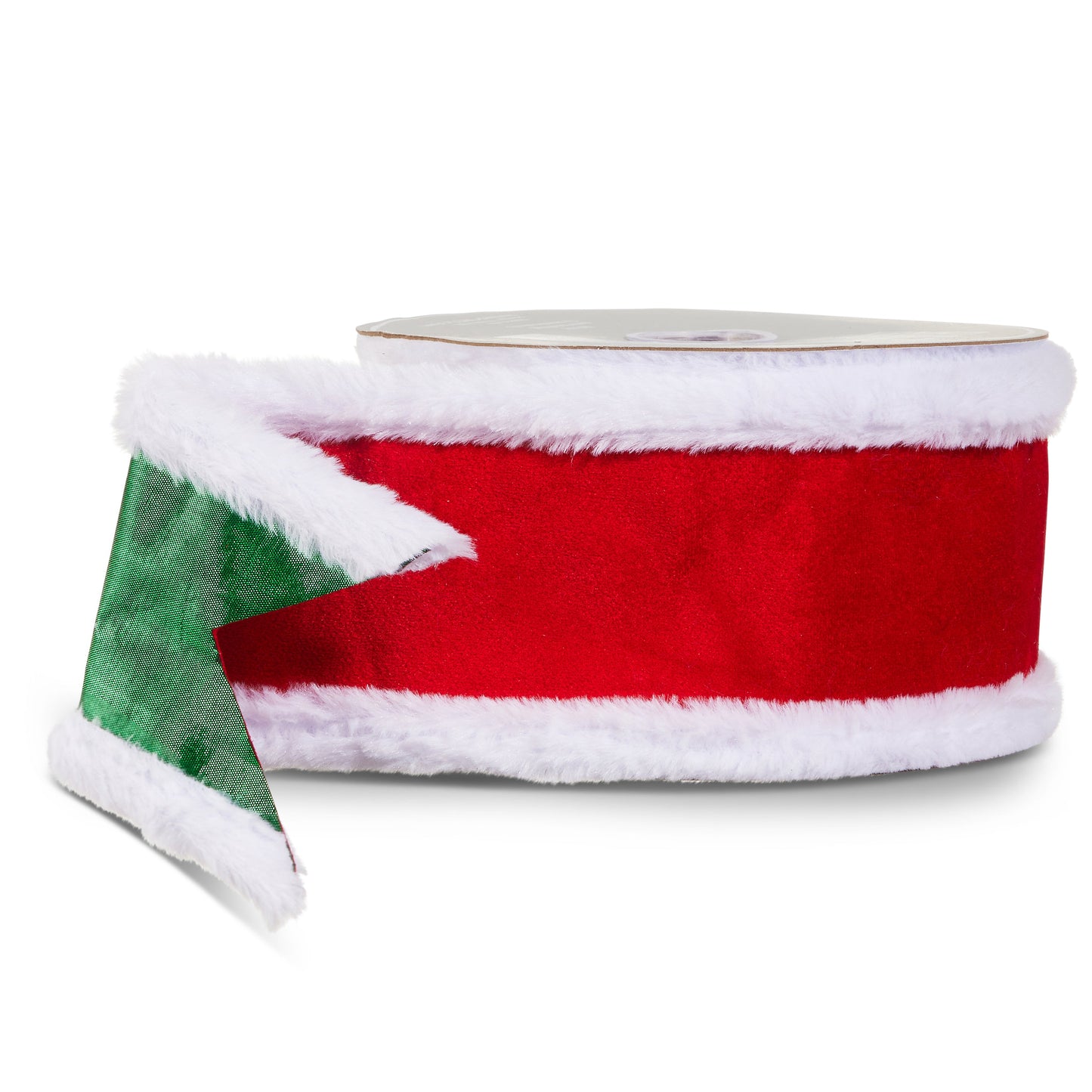 4" X 10 Yds Festive Red and White Holiday Wired Ribbon