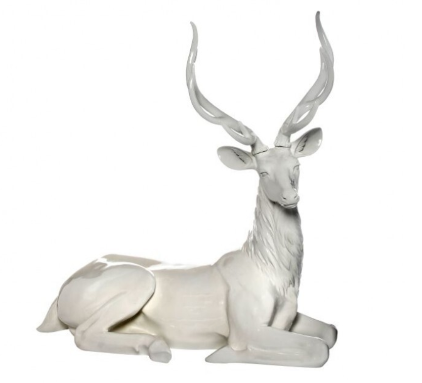 46" Resin Sitting Modern Deer