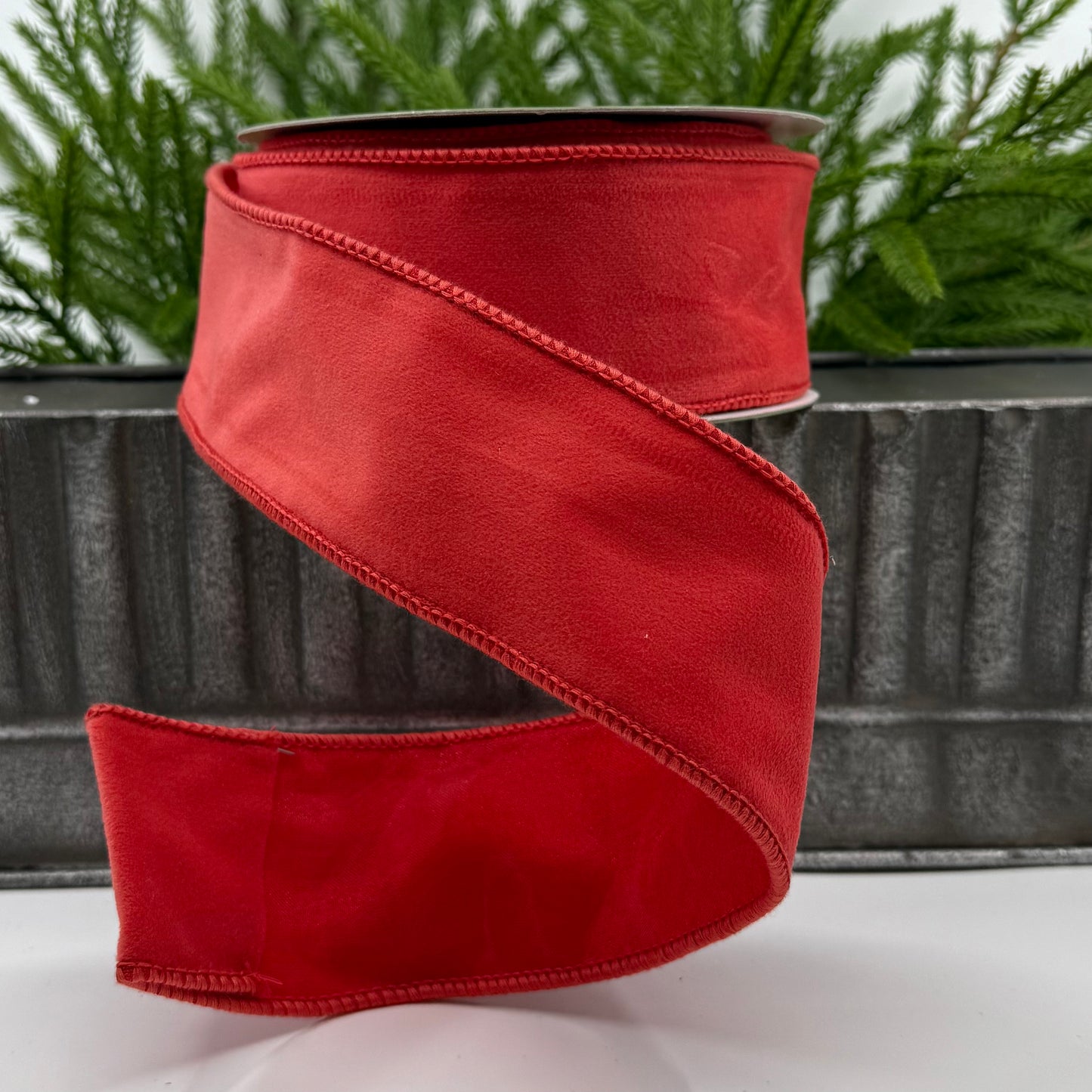 2.5" X 10yds Velvet Ribbon Red