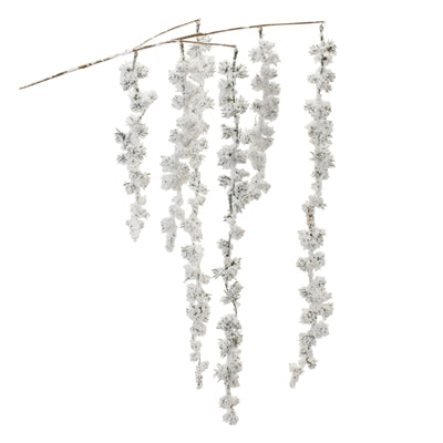 Snowy Hanging Berry Branch 25"H Plastic