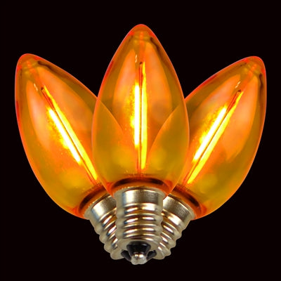 LED C7 Orange Transparent Smooth Bulb