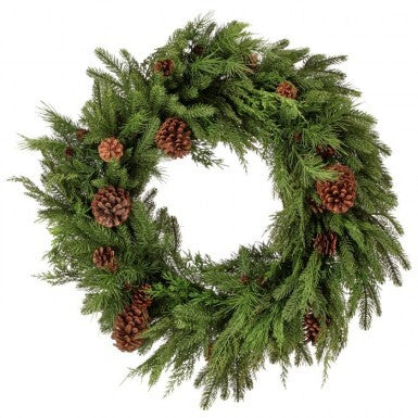 30" Natural Touch Mix Everygreen Wreath