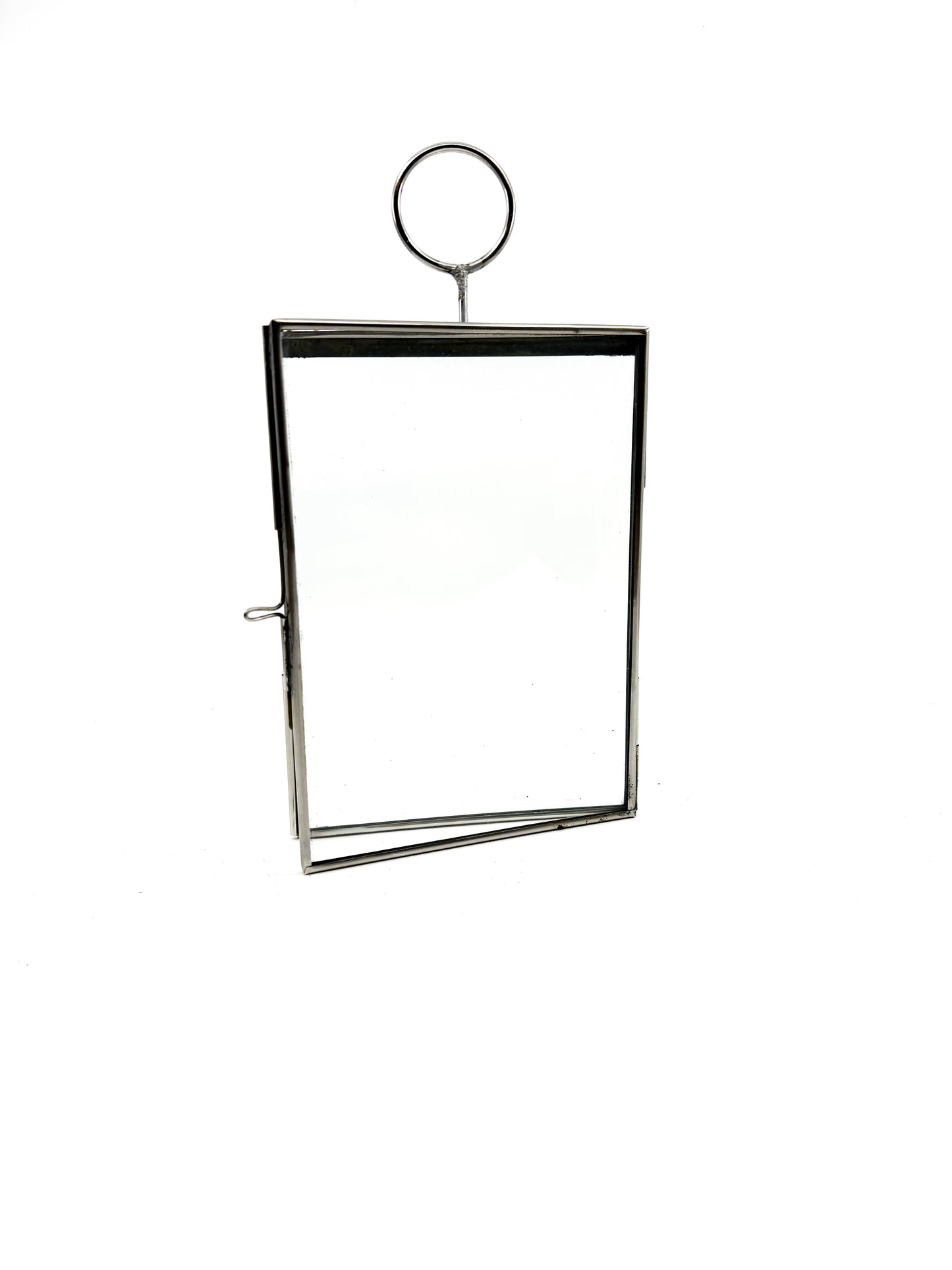 5.1" X 7.1" Hanging Picture Frame, Clear/ Silver