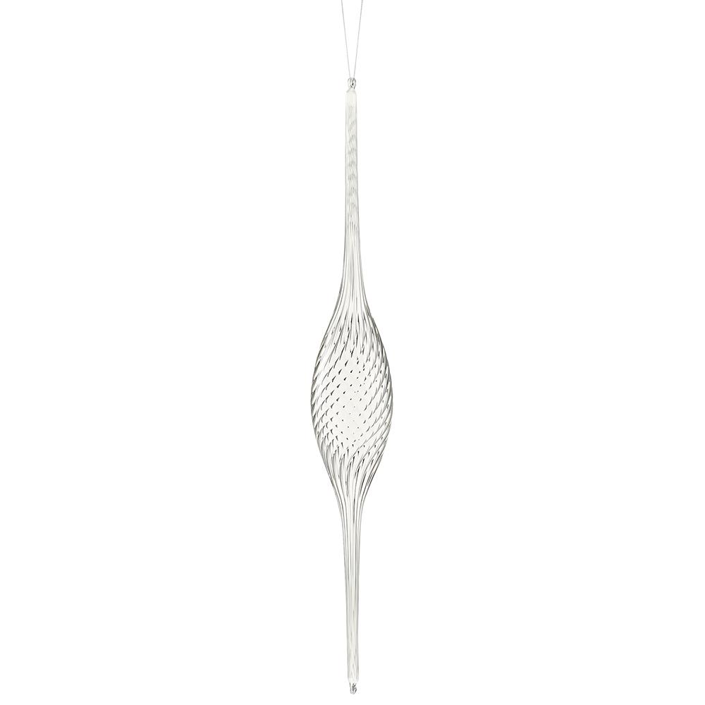 23.5" Glass Spindle Finial Ornament Clear