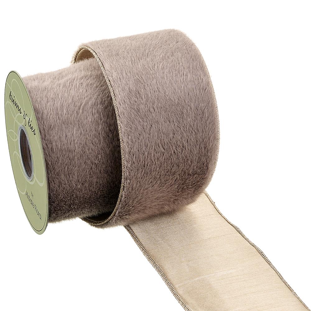 4" X 10Yd Fur Ribbon Brown