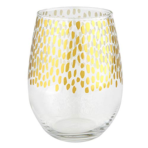Gold + Clear Stemless Glass