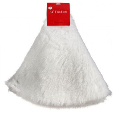 54"D Tree Skirt Fabric Fur White
