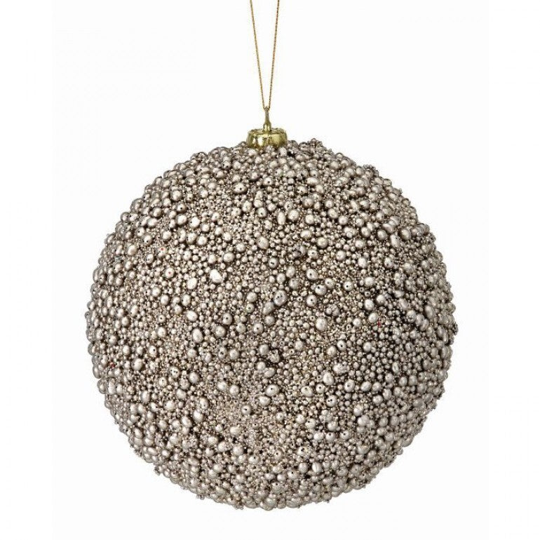 6" Glitter Metallic Mini Bead Ball Ornament Champ