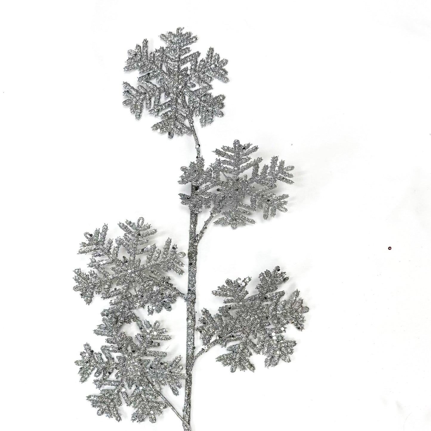 27" Glittered Snowflake Spray X5 Silver