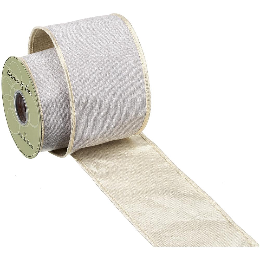 4" X 5Yd Sparkle Ribbon Beige Gold