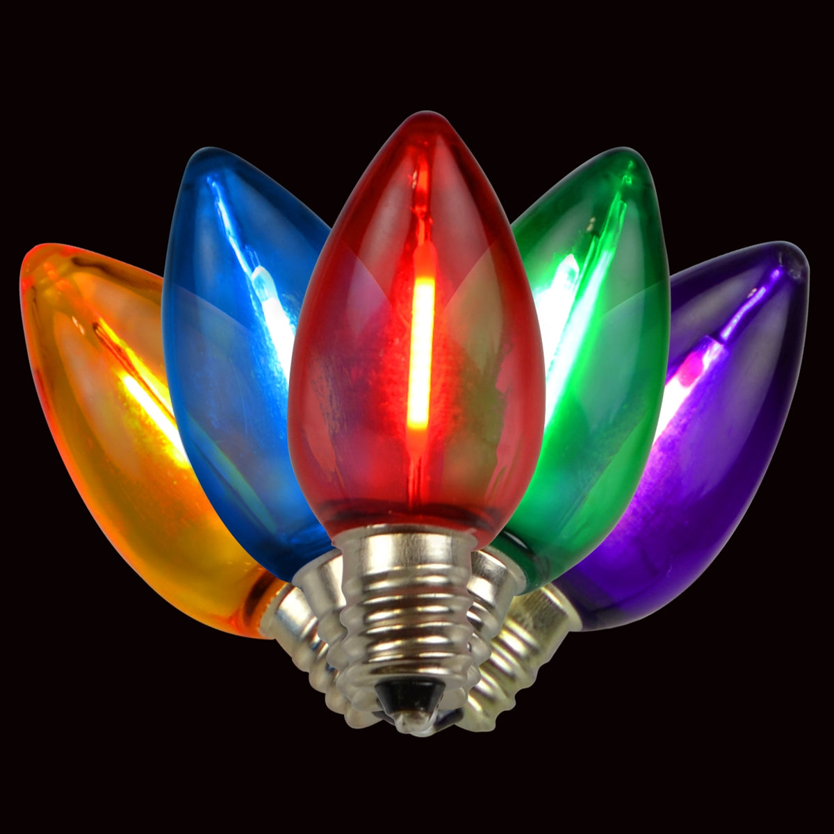 LED C7 Multi Transparent Smooth Bulb