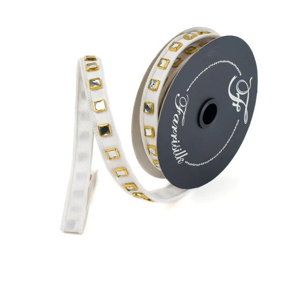 .75" X 5yds Bevel Jewel, White