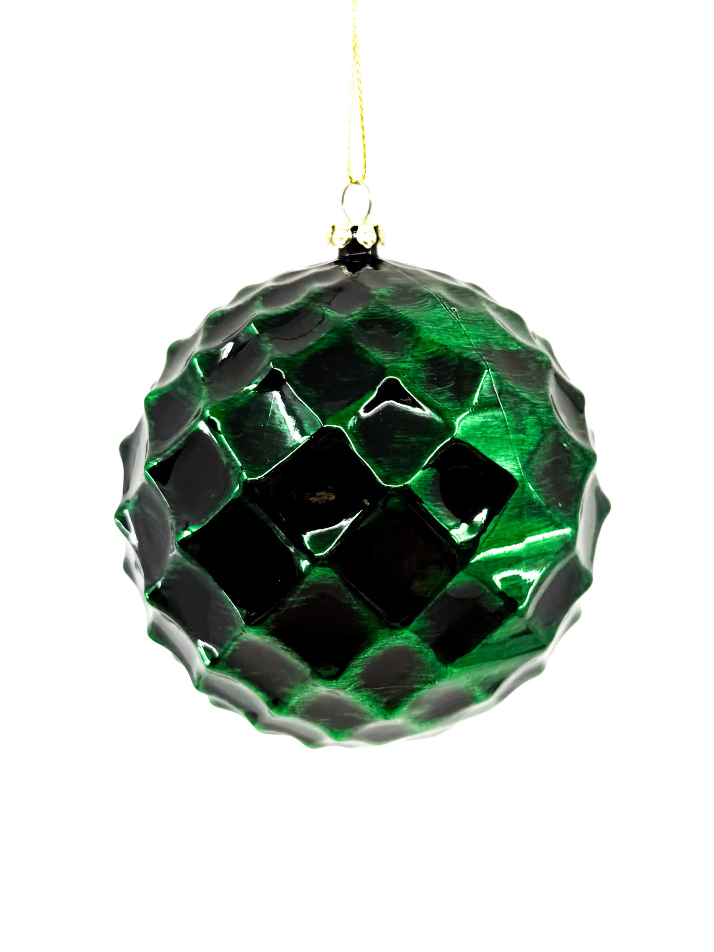 100Mm Vp Honeycombed Candy Finish Ball Orn Emerald