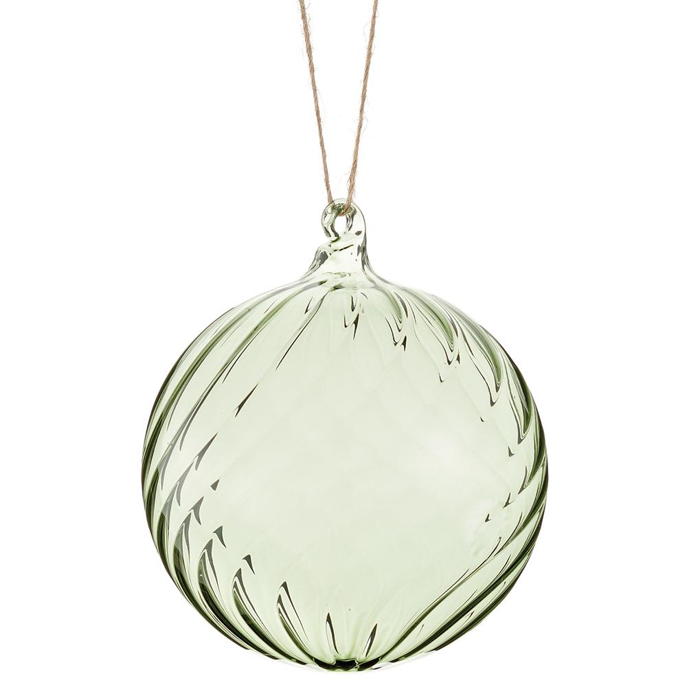 4" Glass Ball Orn Green Tint