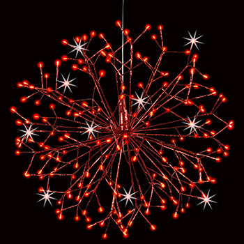 LED 24" 3D Connectable Shimmering Sphere Twinkle-Red/Red