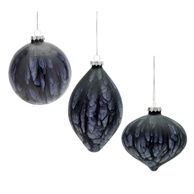 Ornament (3 Asst) 4"D, 5"H, 6"H Glass Asst (SINGLE)