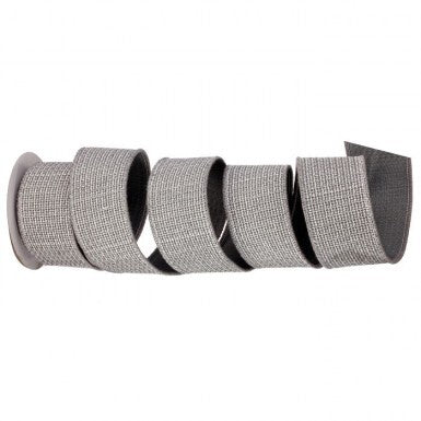 2.5" X 5Yd Mini Basket Weave Ribbon Grey