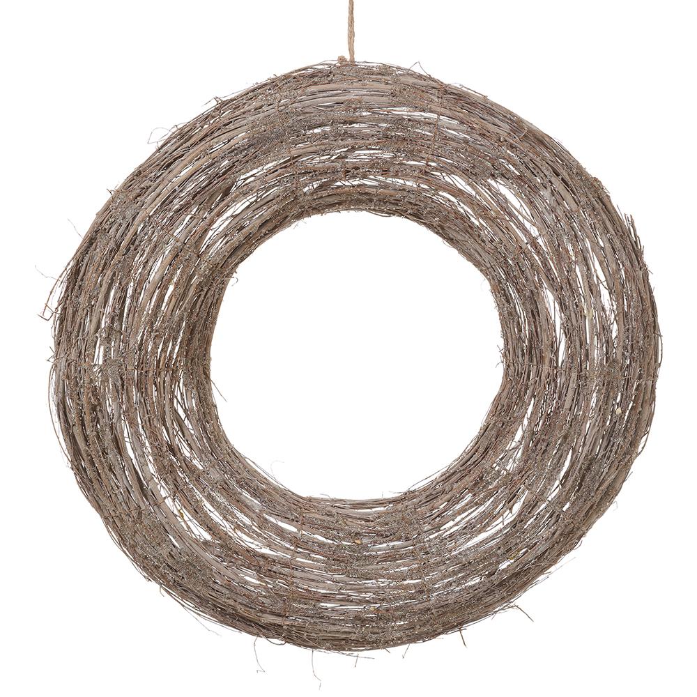 23.5" Iced Twig Wreath Whitewashed