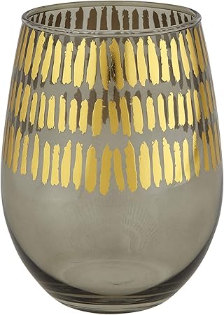 Gold + Grey Stemless Glass