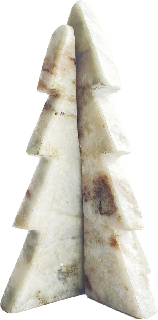 7-1/2" Round x 12"H Interlocking Marble Tree, Mint Chocolate Color