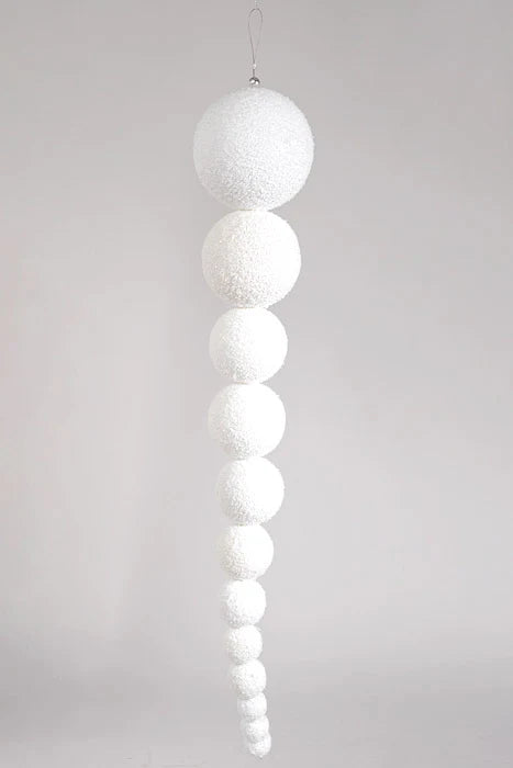 32"Snowed Ball Garland WH