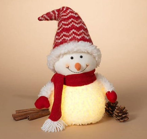 16.9"H B/O Lighted Fabric Snow
