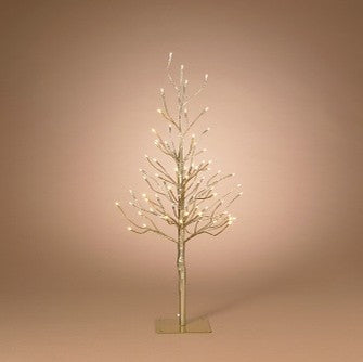 3'H Electric Lighted Gold PVC Wrapped LED Lights, Warm White, Outdoor Safe