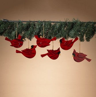 5.1"L Wood Cardinal Ornament w