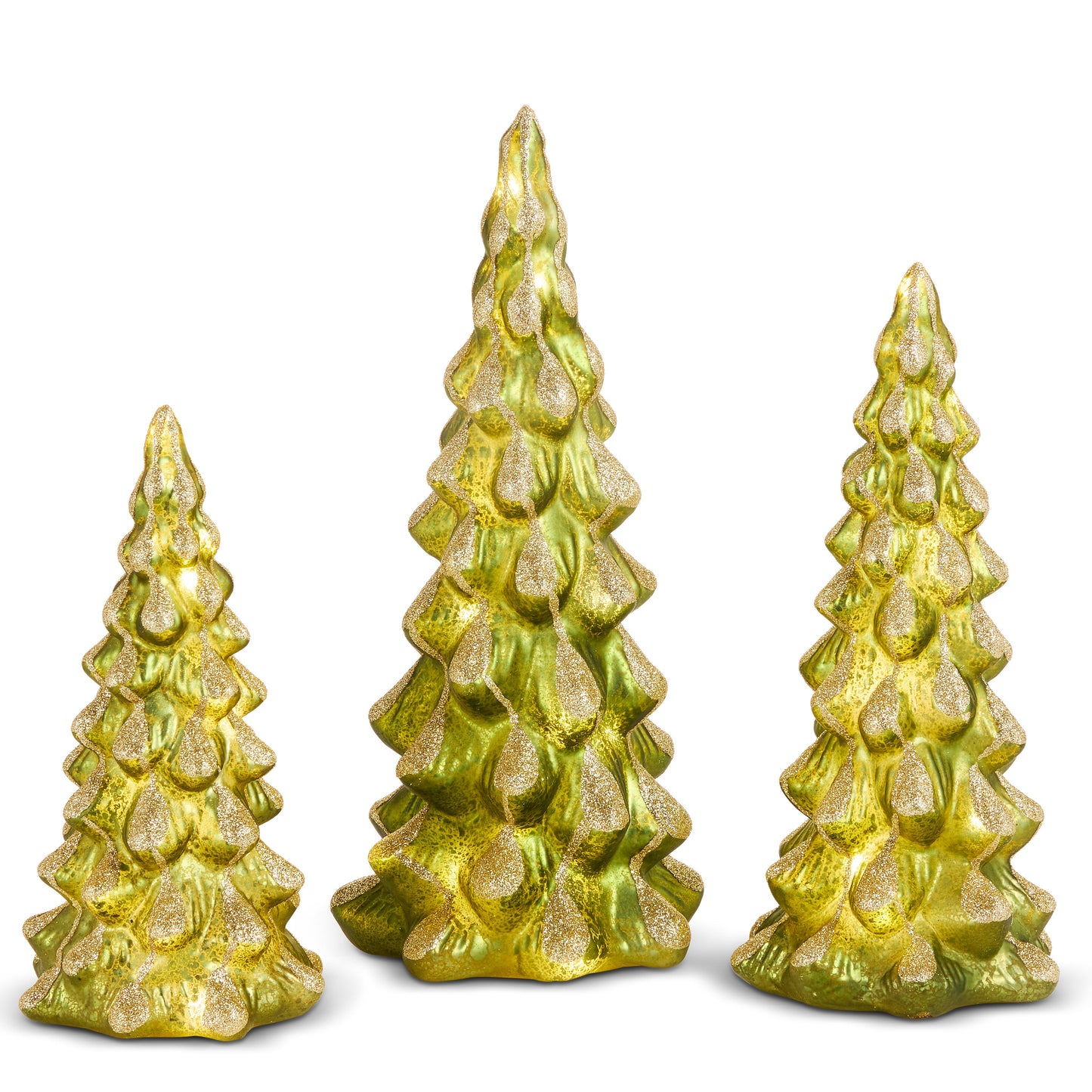 12" Green Snowy Trees