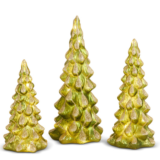 12" Green Snowy Trees