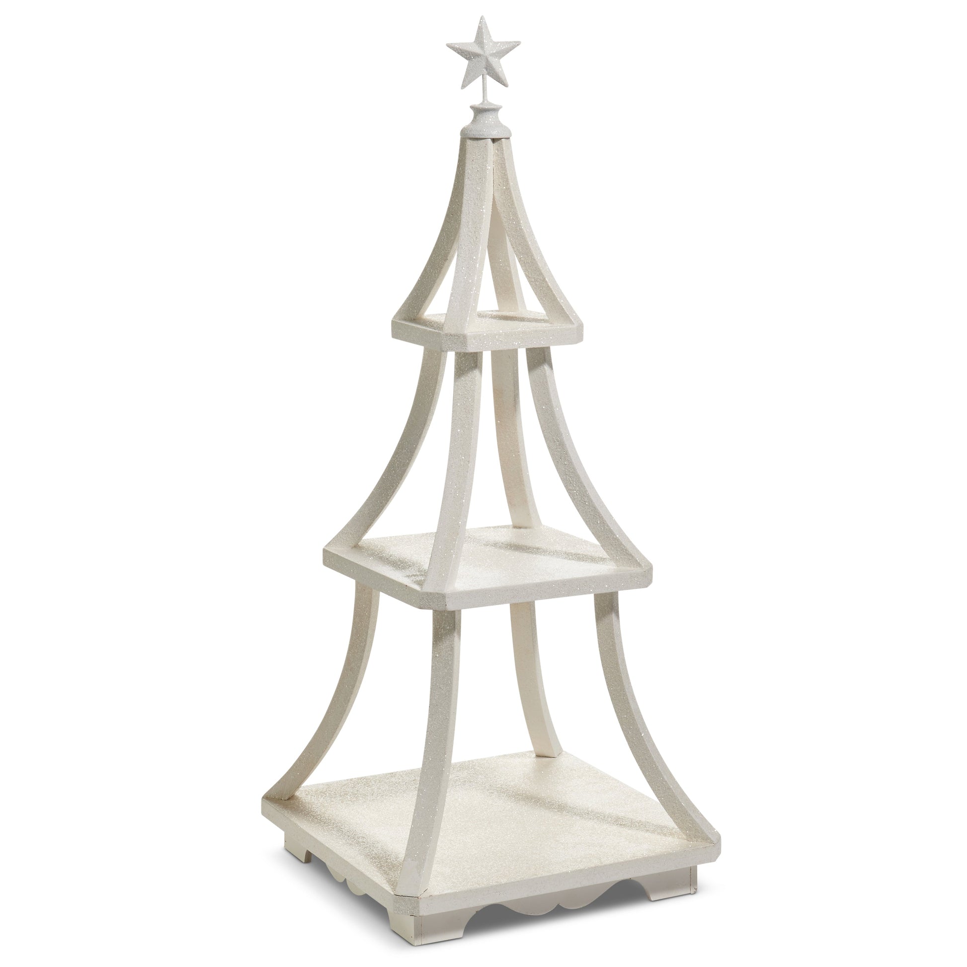 27.5" White Tiered Display Tree