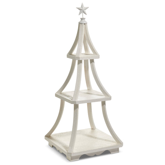 27.5" White Tiered Display Tree