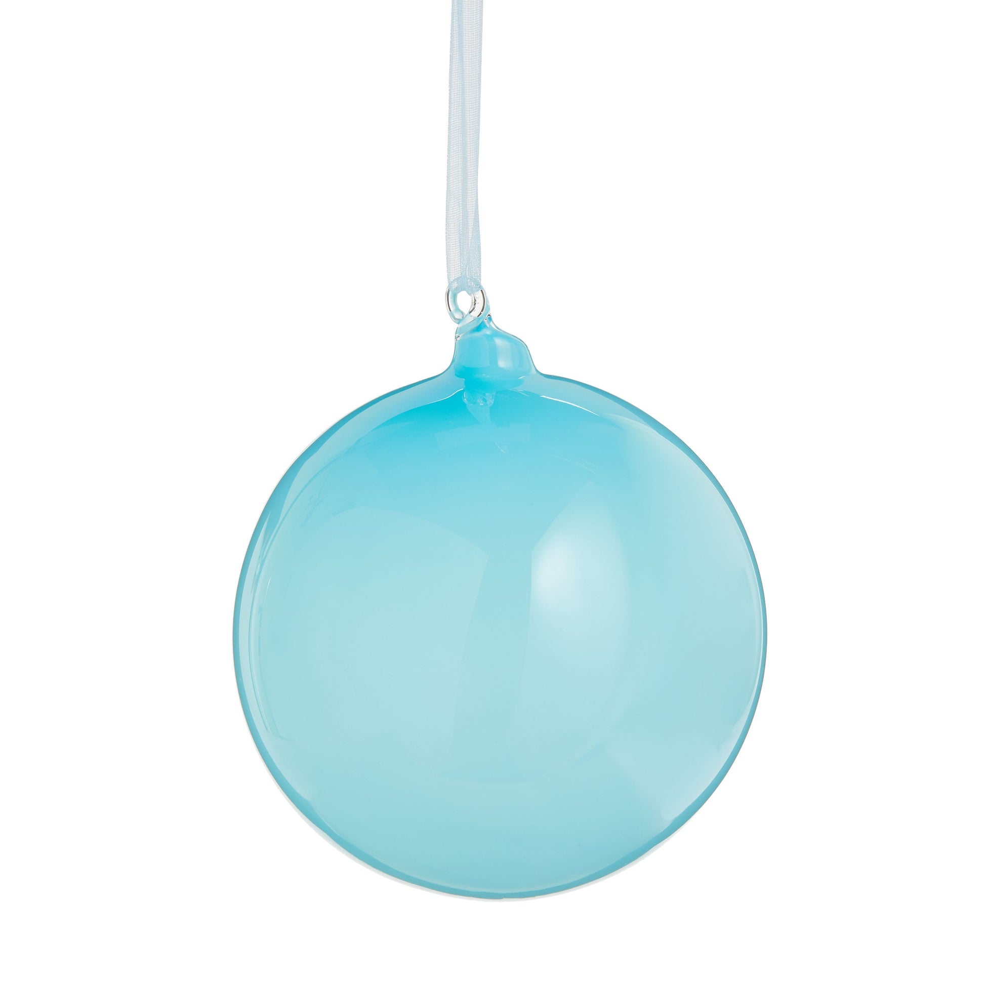 4" Shiny Turquoise Ball Ornament