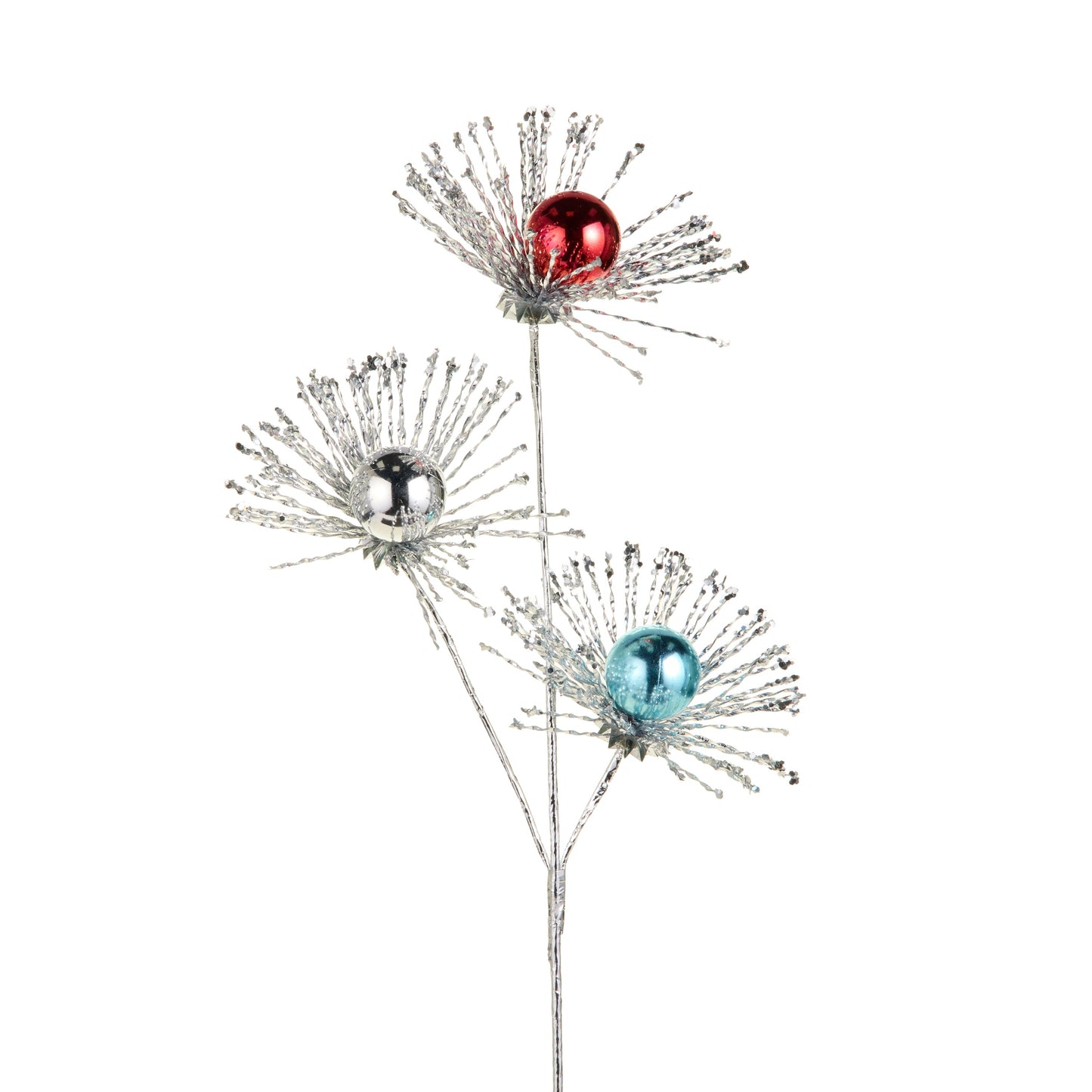 28.5" Tinsel Blue and Red Spray