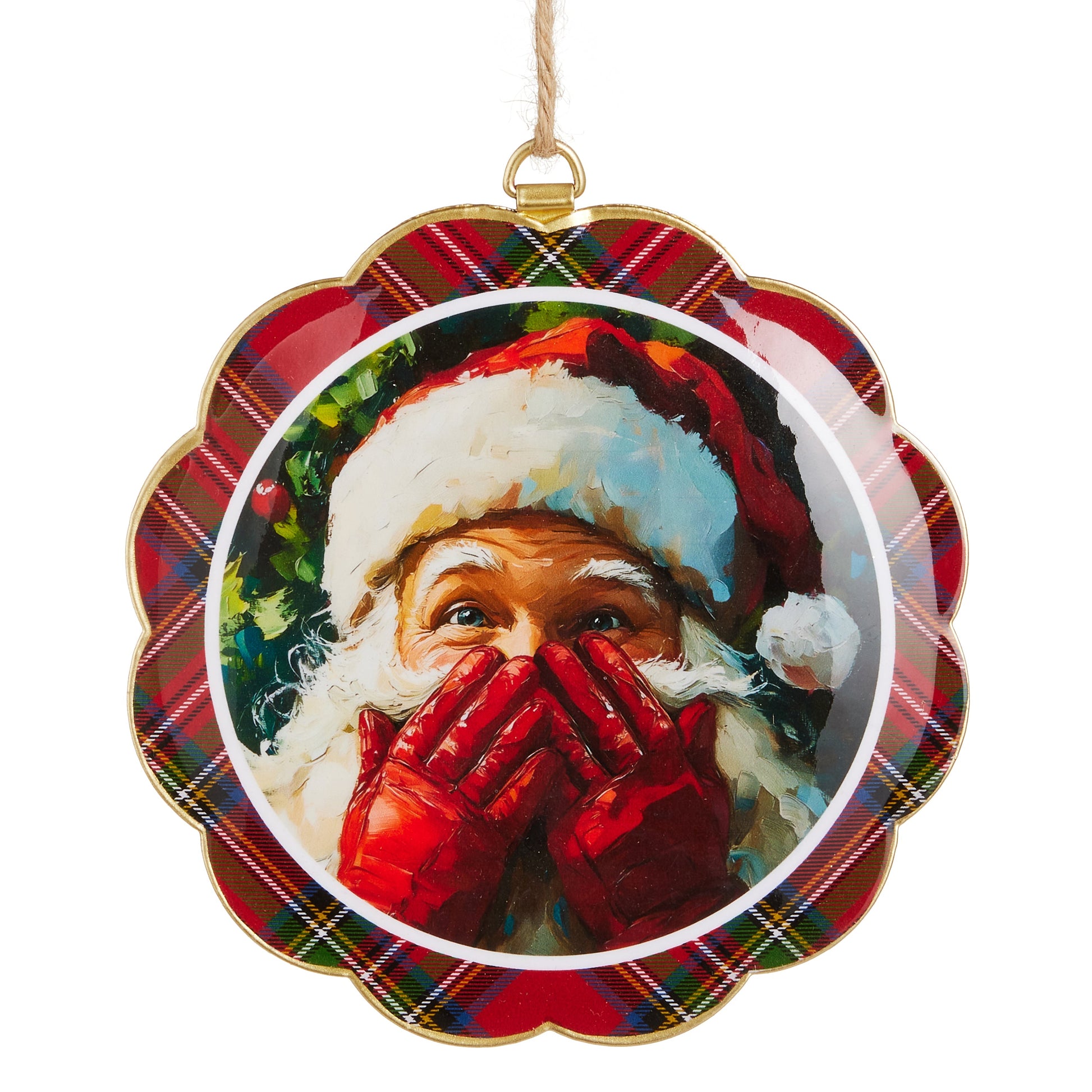 6" Santa's Secret Scalloped Disc Ornament no pic?