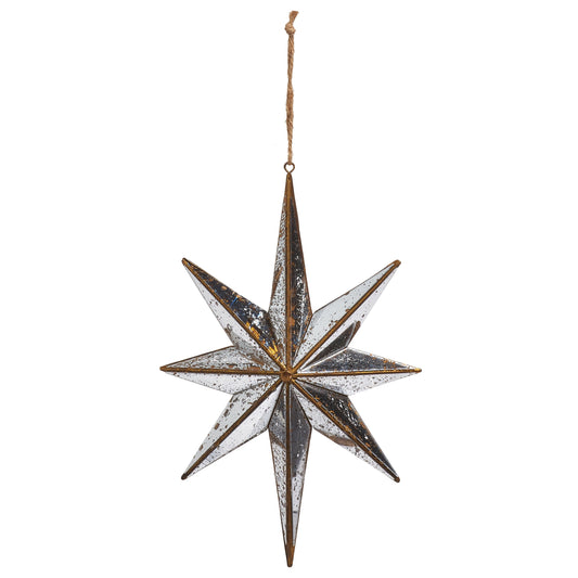 9.75" Distressed Mirrored Star Ornament