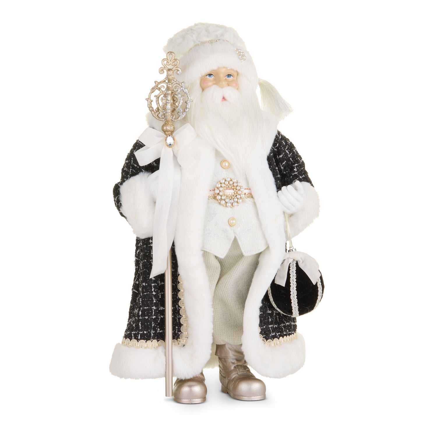 20.25" Baubles and Bow Santa