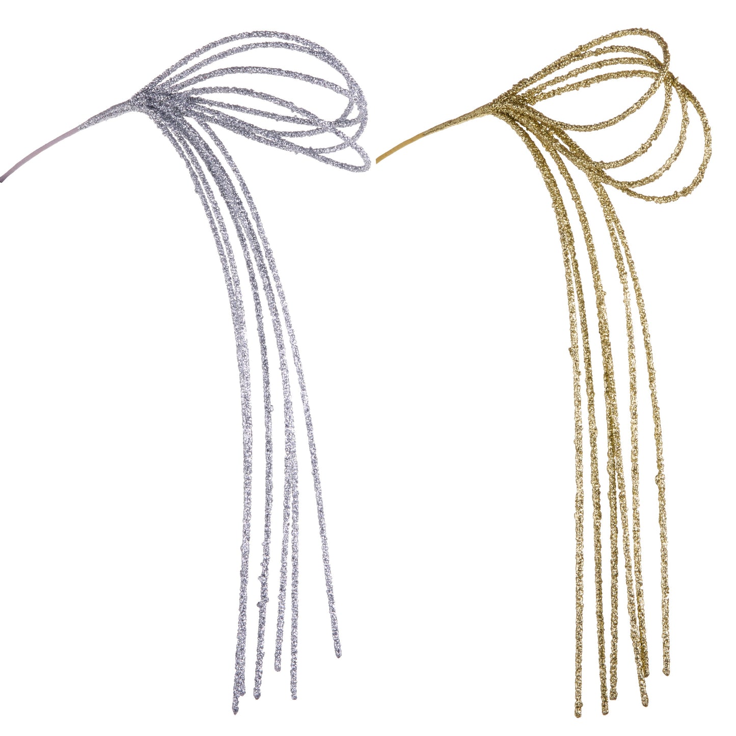35" White and Gold Loop Spray