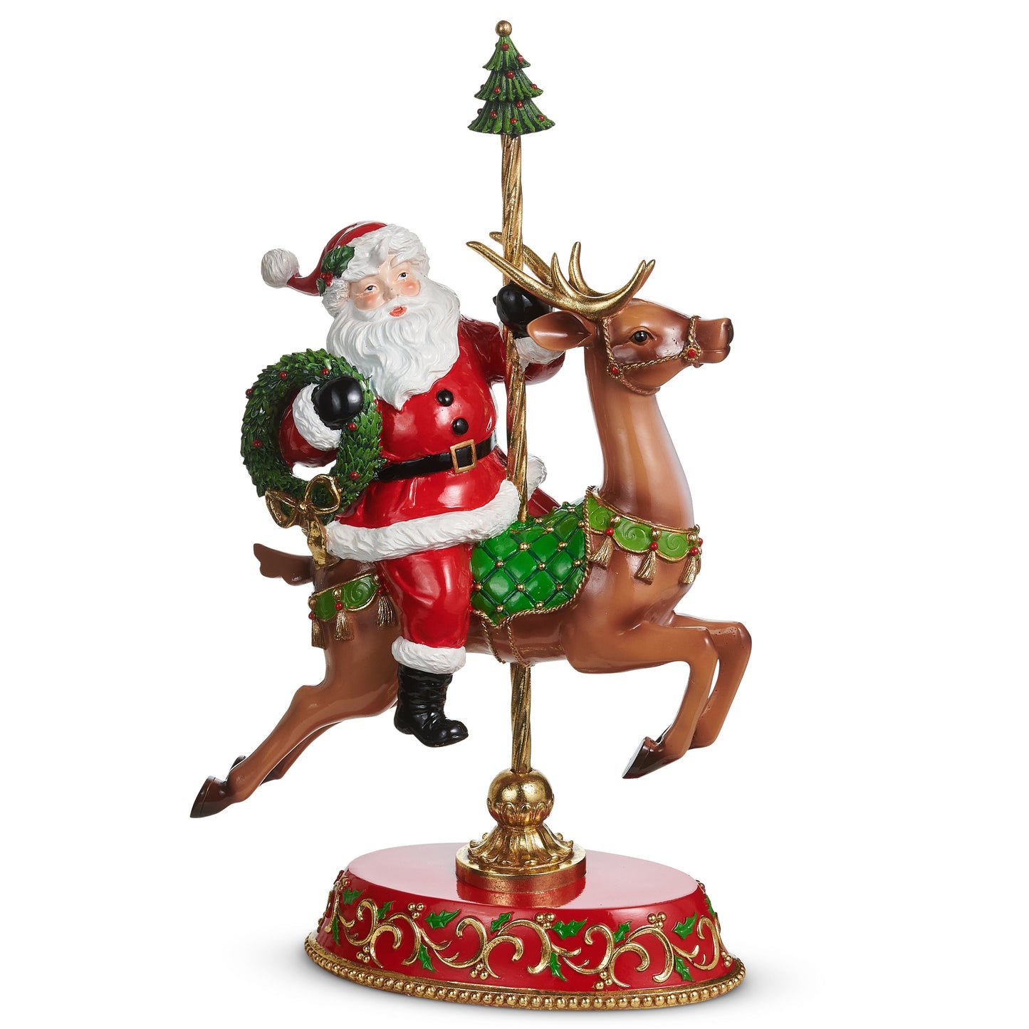 18.5" Santa on Carousel Horse