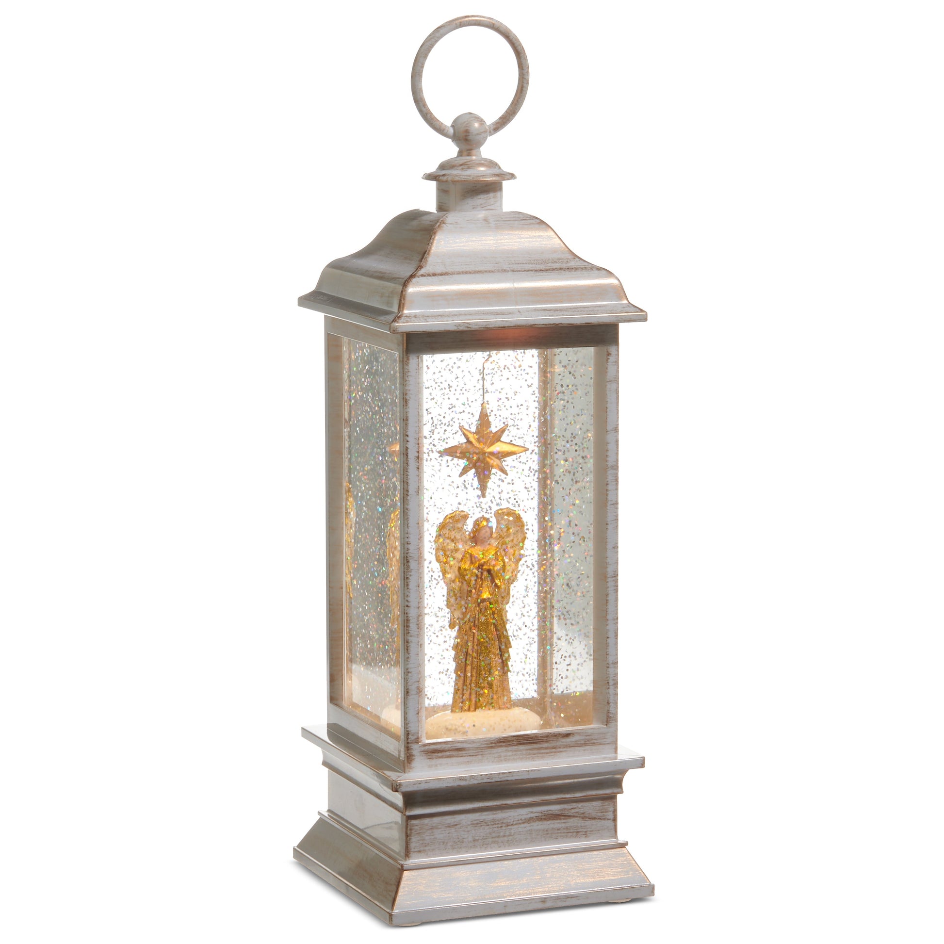 11.5" Golden Angel Animated Lighted Water Lantern
