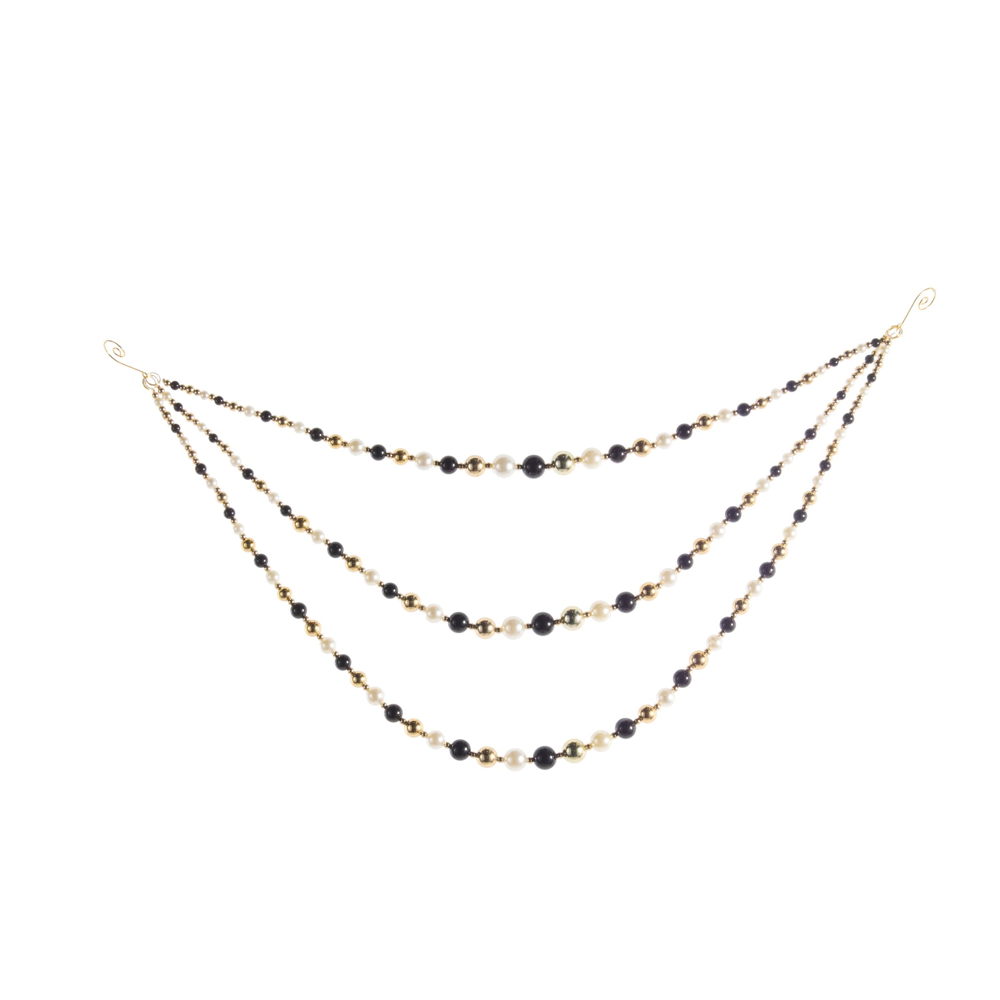 25" Black, White and Pearl Swag Garland