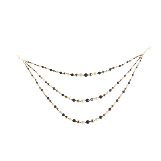 25" Black, White and Pearl Swag Garland
