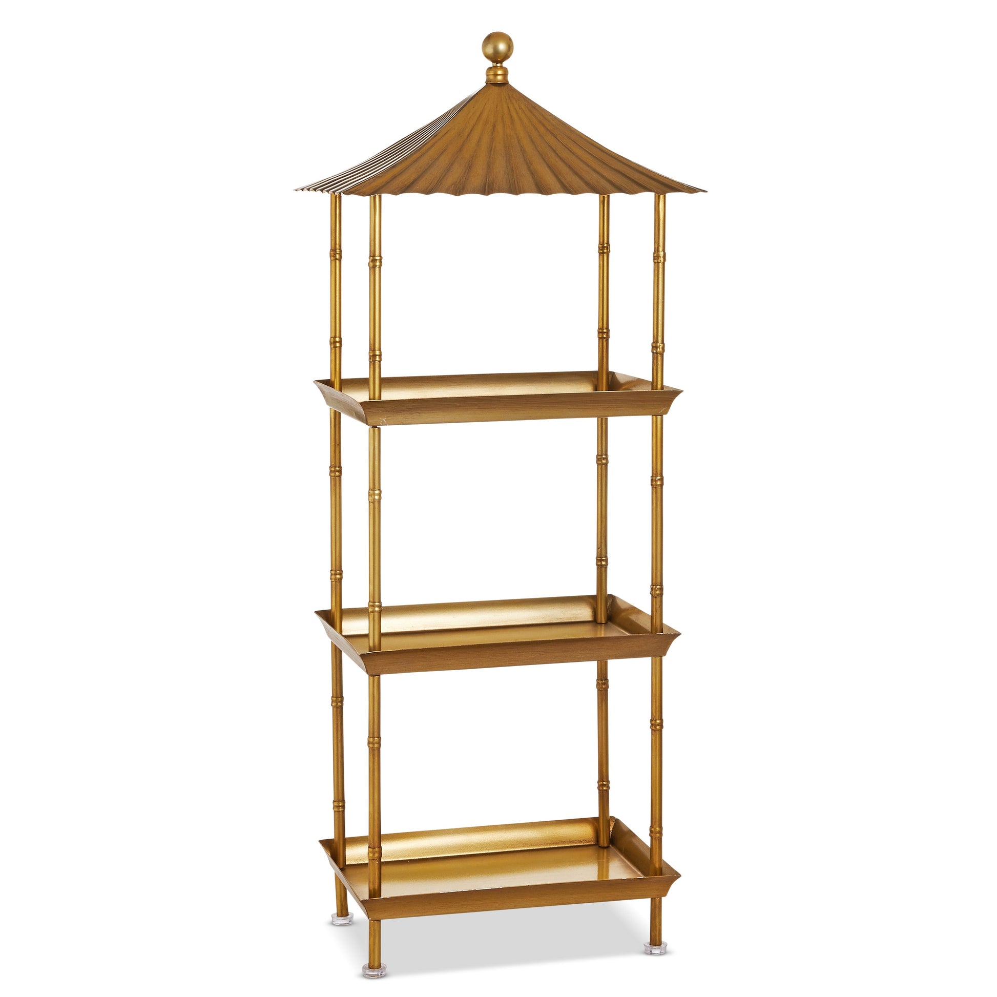 39" Gold Pagoda Etagere