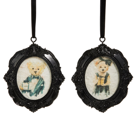 6" Beary Elegant Framed Ornament